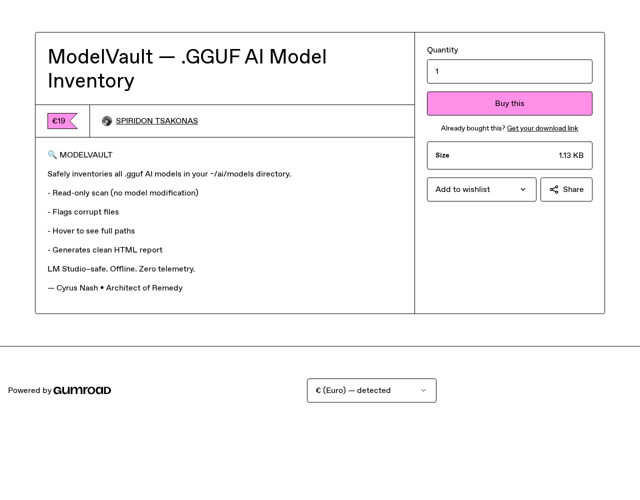 Gumroad listing screenshot