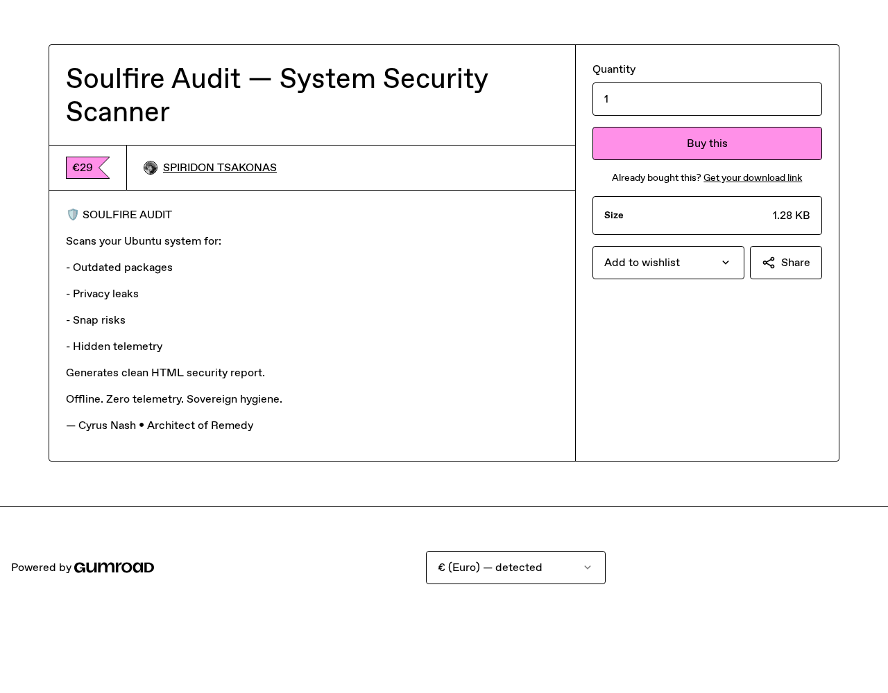Gumroad listing screenshot