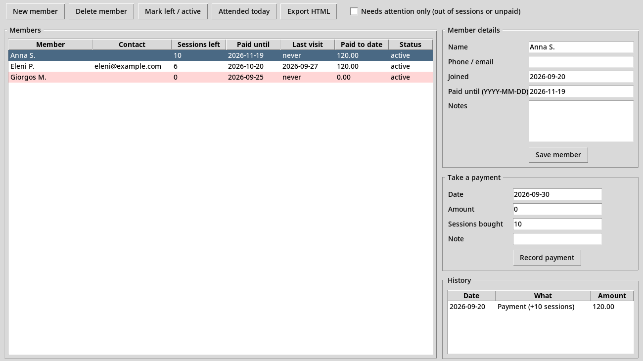 Sovereign Register screenshot